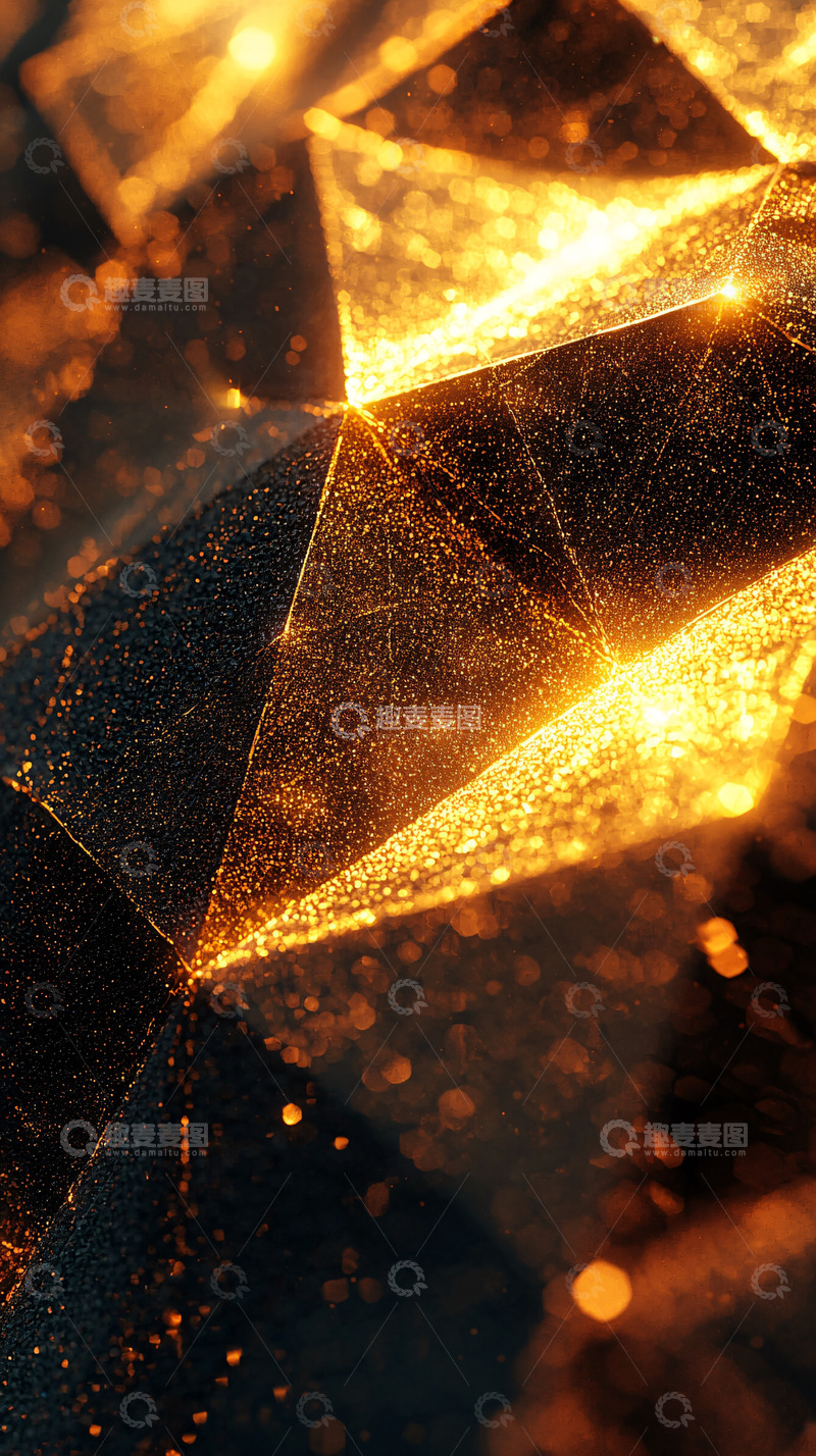 高清大图下载【趣麦麦图】金色光芒闪耀的三角结构