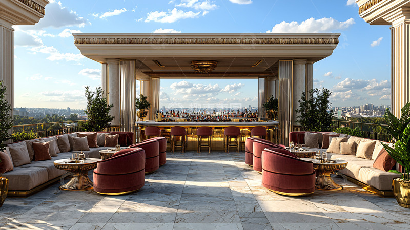 高清大图下载【趣麦麦图】奢华屋顶酒吧