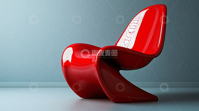 高清大图下载【趣麦麦图】红色塑料椅子