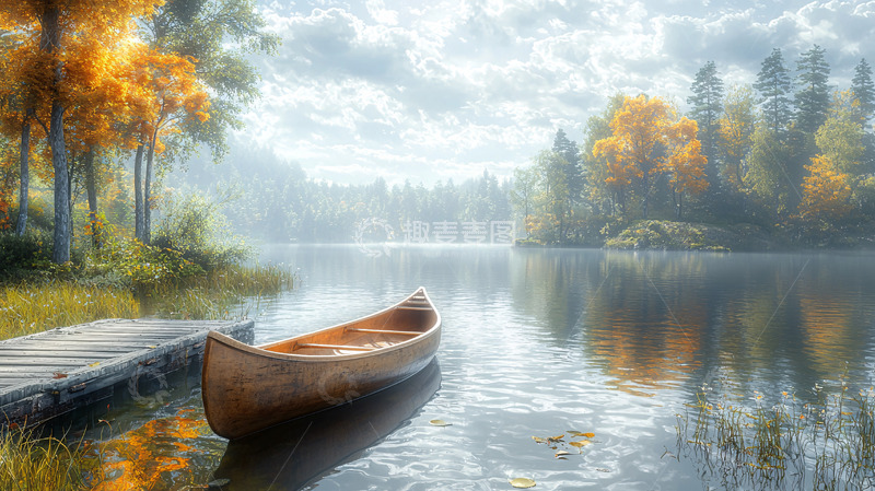 高清大图下载【趣麦麦图】秋日湖畔的宁静