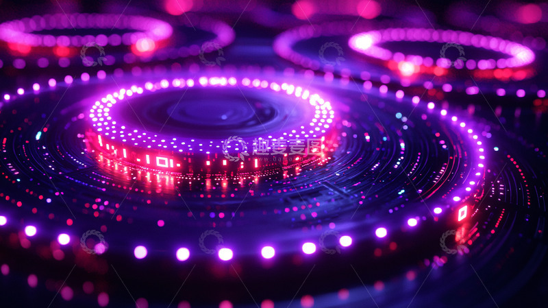 高清大图下载【趣麦麦图】圆形科技感发光电路