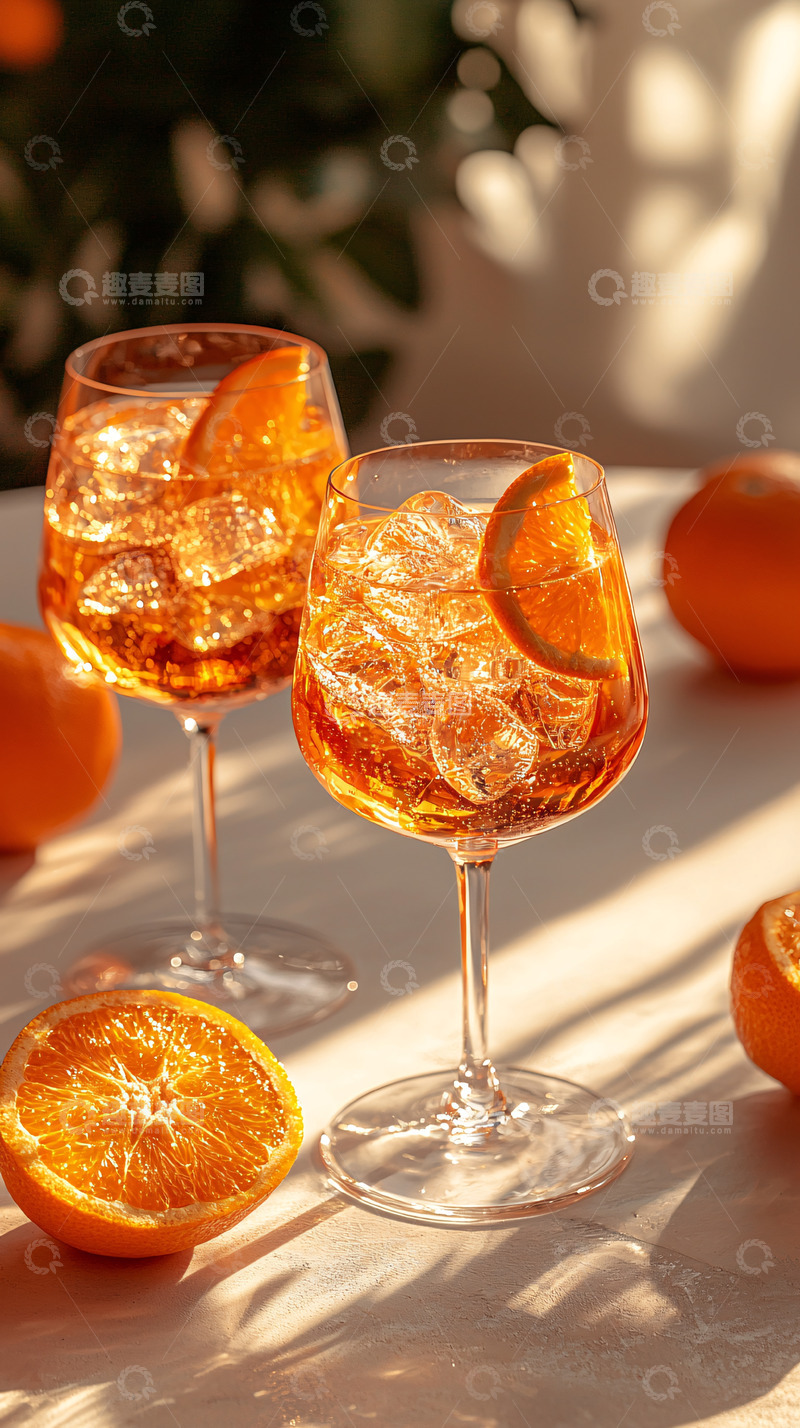 高清大图下载【趣麦麦图】冰镇橙子鸡尾酒