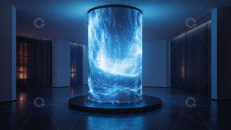 高清大图下载【趣麦麦图】蓝色能量柱