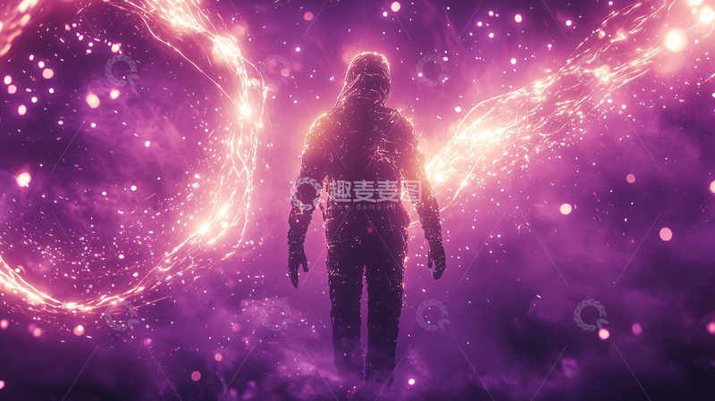 高清大图下载【趣麦麦图】紫色宇宙能量人