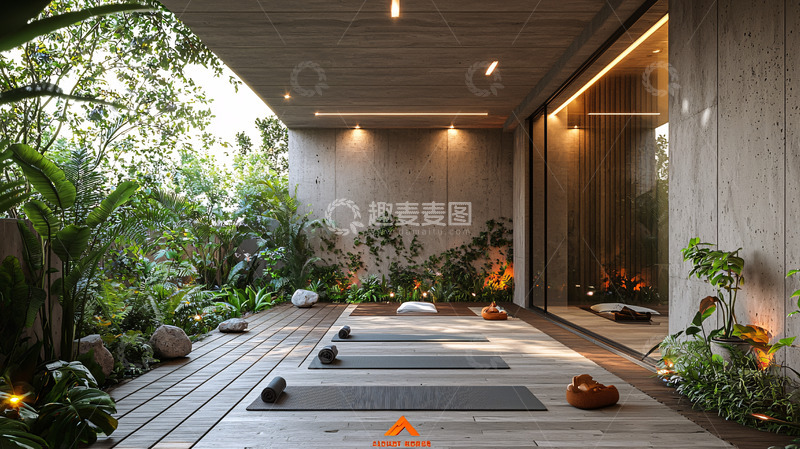 高清大图下载【趣麦麦图】户外瑜伽冥想空间