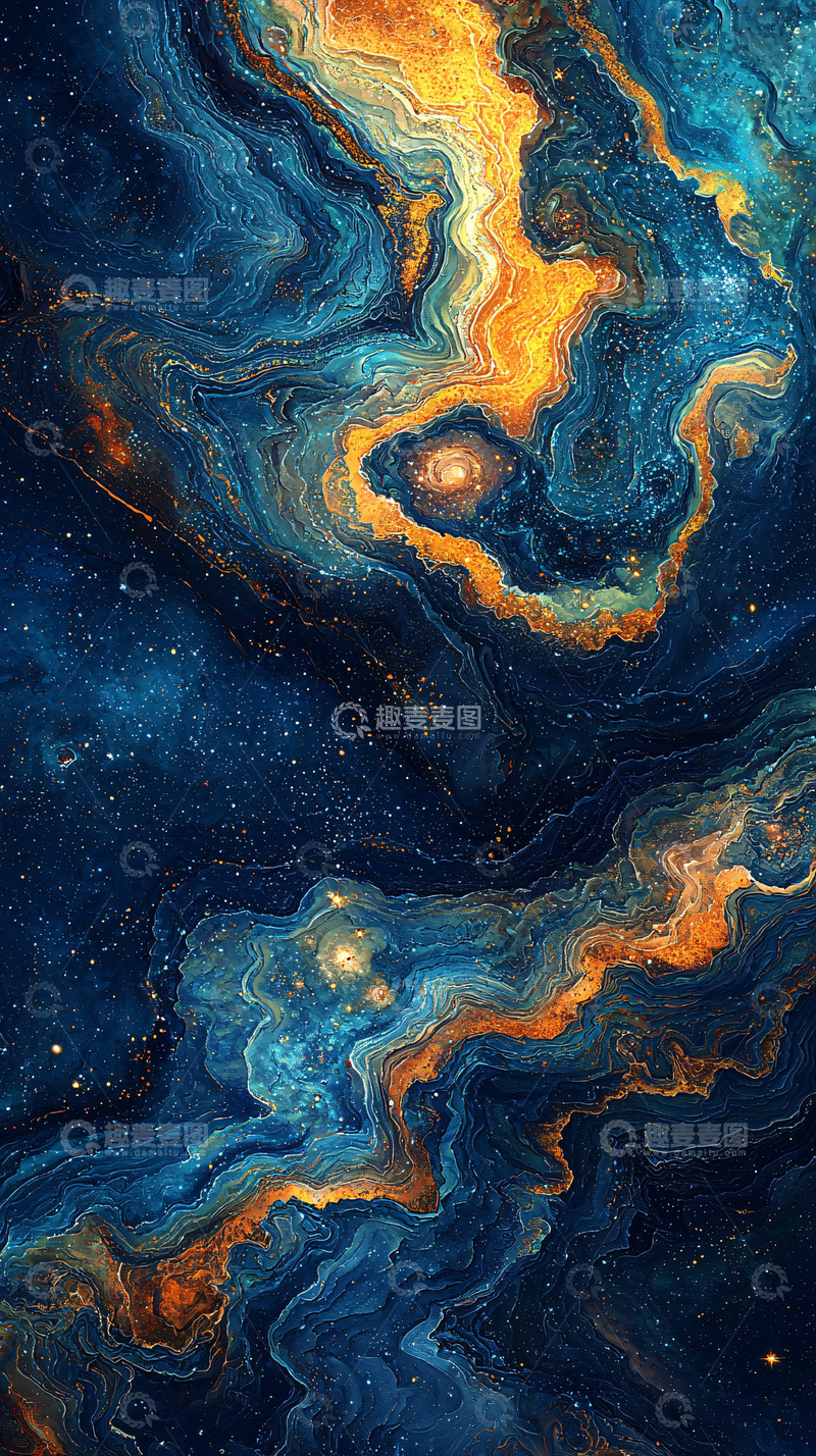 高清大图下载【趣麦麦图】蓝色宇宙纹理