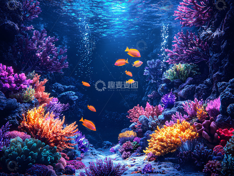 高清大图下载【趣麦麦图】绚丽多彩的海底世界