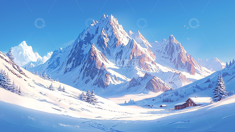 高清大图下载【趣麦麦图】雪山风景高清壁纸