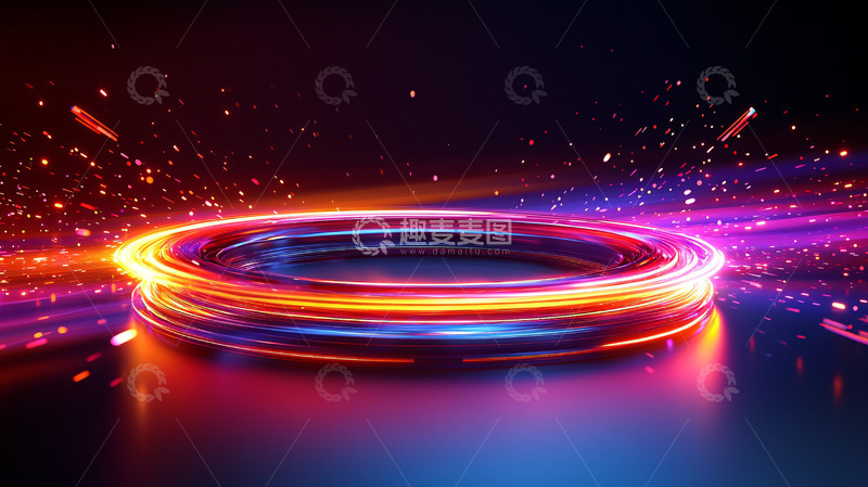 高清大图下载【趣麦麦图】炫彩光圈舞台背景