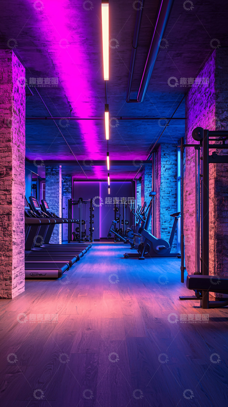 高清大图下载【趣麦麦图】炫酷健身房灯光氛围