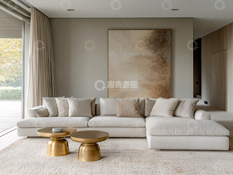 高清大图下载【趣麦麦图】极简现代客厅家居布置