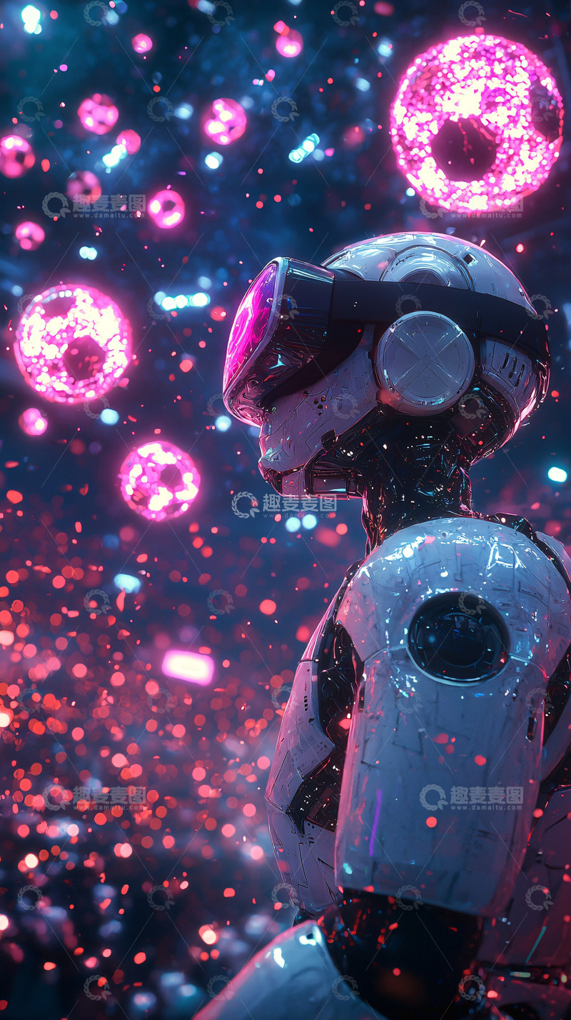 高清大图下载【趣麦麦图】未来科技感机器人