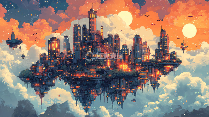 高清大图下载【趣麦麦图】漂浮城市