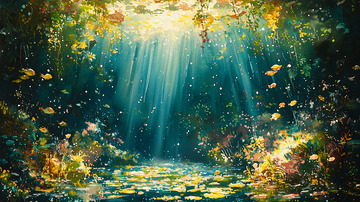 梦幻水底世界光线洒落