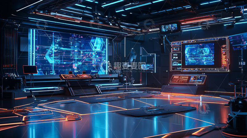 高清大图下载【趣麦麦图】未来科技控制室
