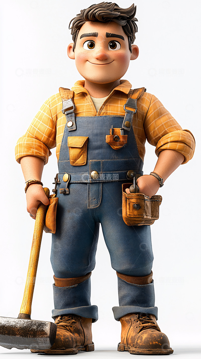 高清大图下载【趣麦麦图】卡通修理工