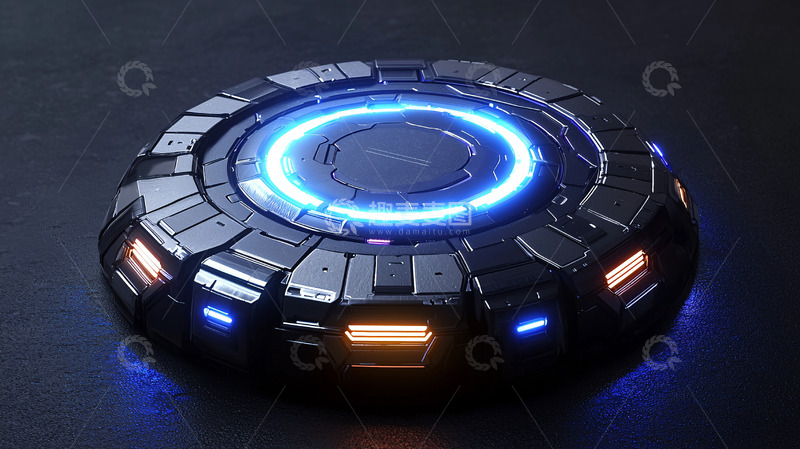 高清大图下载【趣麦麦图】圆形科幻发光装置