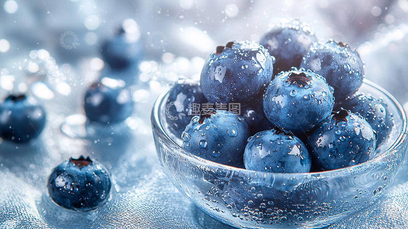 高清大图下载【趣麦麦图】水灵灵的蓝莓果实特写