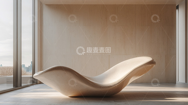 高清大图下载【趣麦麦图】极简白色躺椅