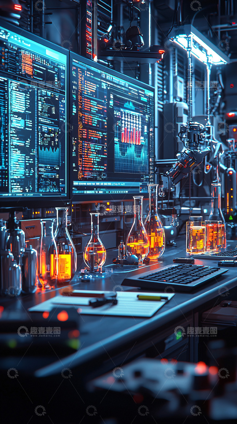 高清大图下载【趣麦麦图】未来科技实验室场景