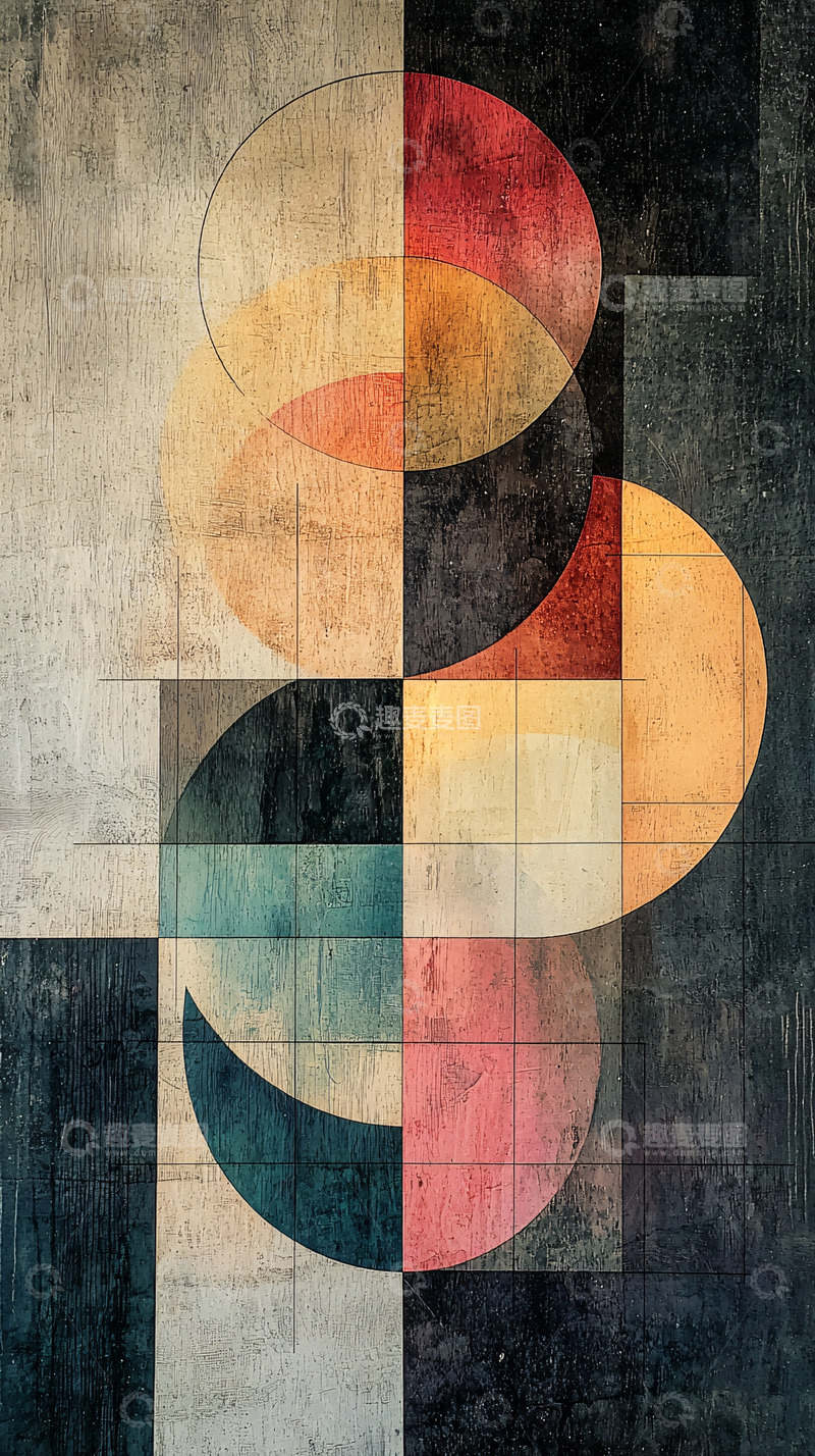 高清大图下载【趣麦麦图】抽象几何彩色
