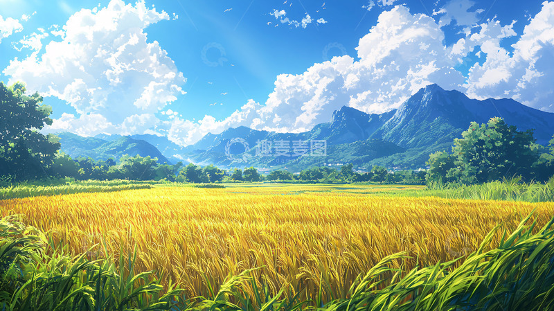 高清大图下载【趣麦麦图】阳光明媚的田园风光
