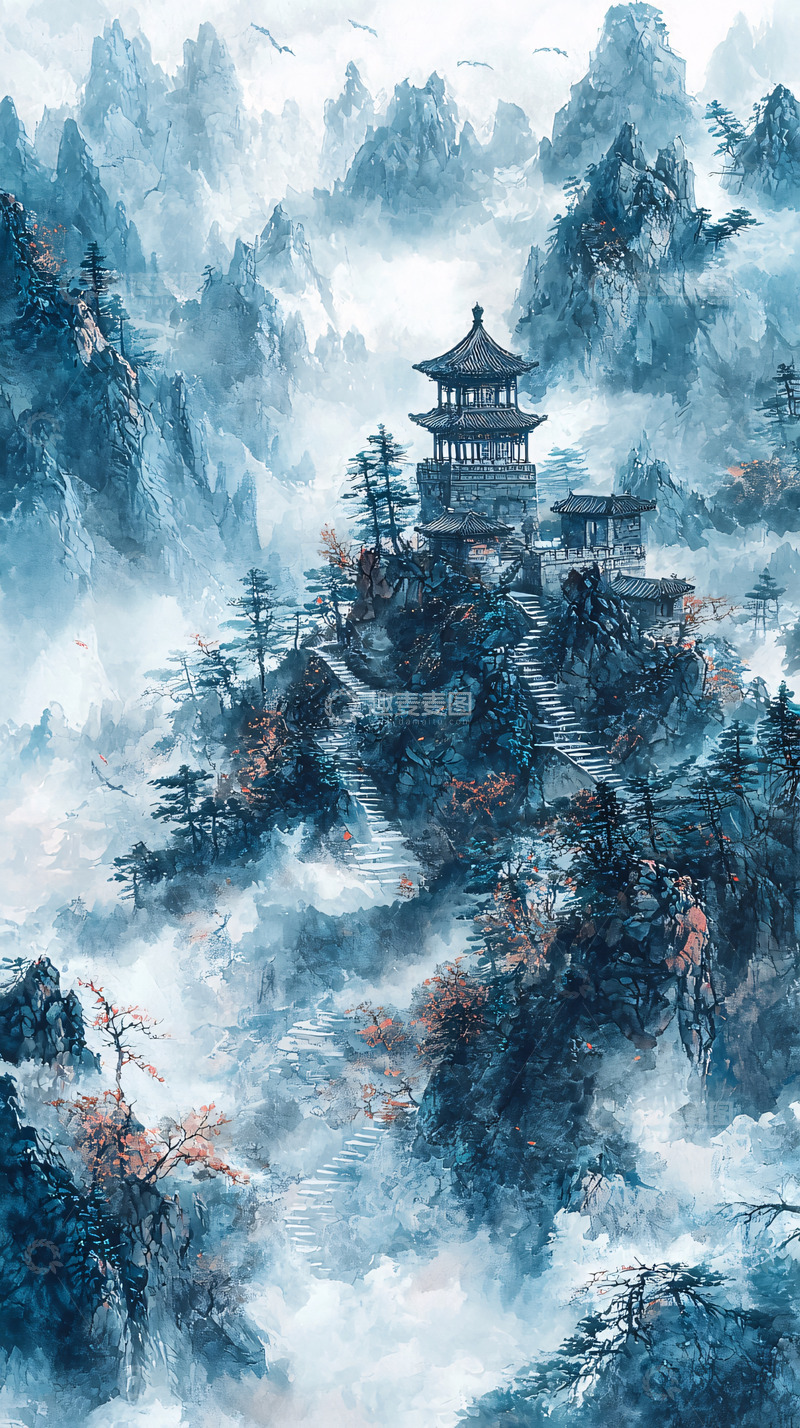 高清大图下载【趣麦麦图】水墨画山水