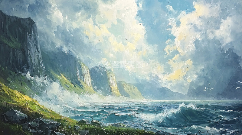 高清大图下载【趣麦麦图】暴风雨后的海岸