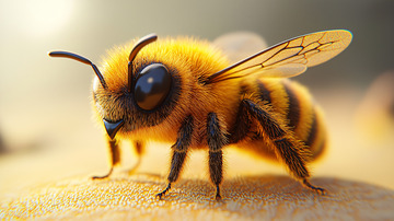 毛茸茸的可爱小蜜蜂