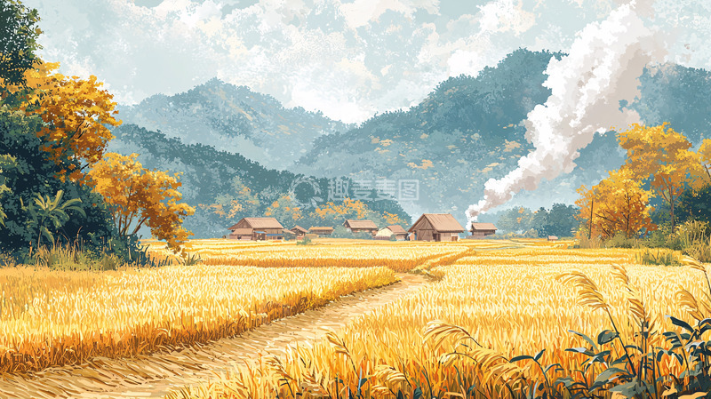 高清大图下载【趣麦麦图】秋日乡间田园风光