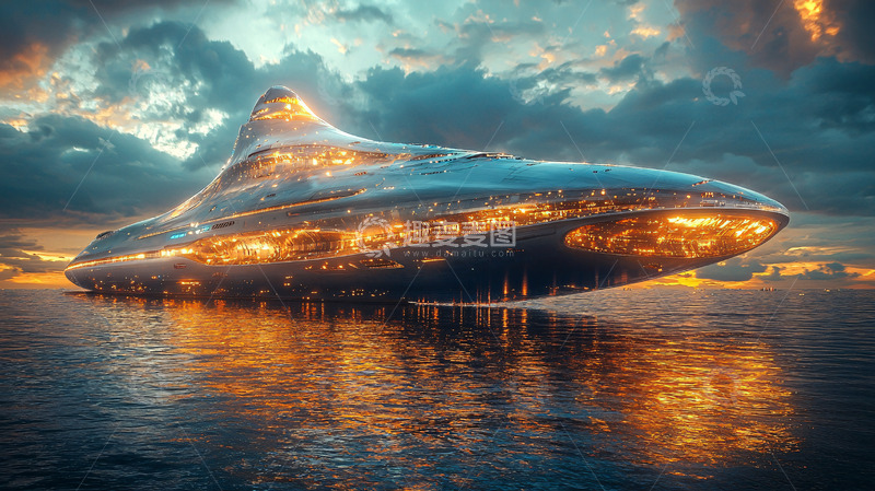 高清大图下载【趣麦麦图】未来科幻超级游艇