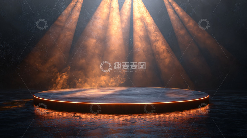 高清大图下载【趣麦麦图】舞台灯光下的圆形展台