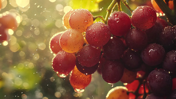 阳光雨露下的红葡萄