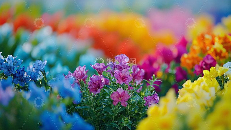 高清大图下载【趣麦麦图】彩虹般绚丽的花田