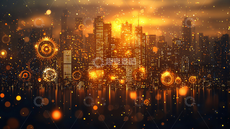 高清大图下载【趣麦麦图】火光冲天的未来都市