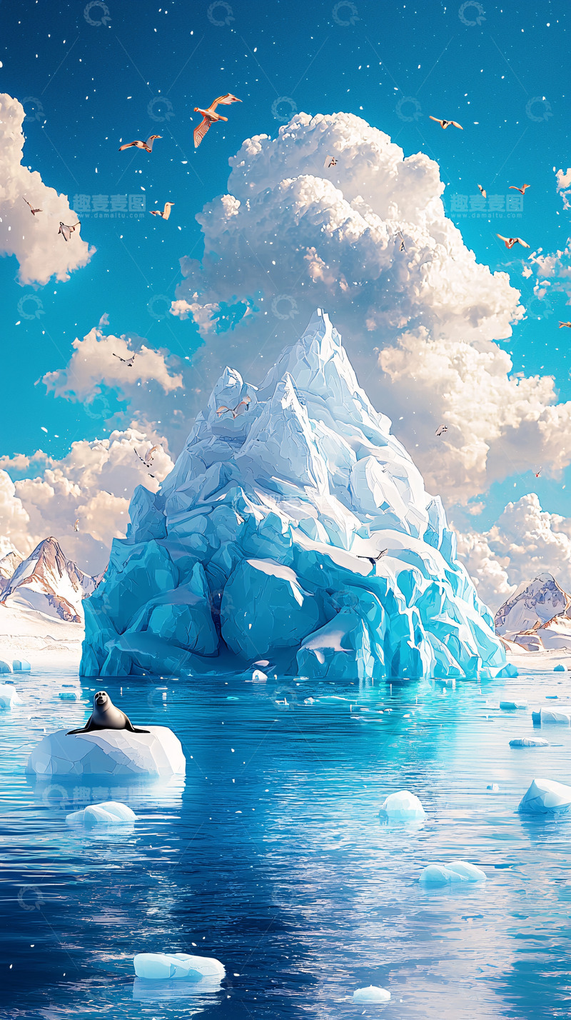 高清大图下载【趣麦麦图】冰山