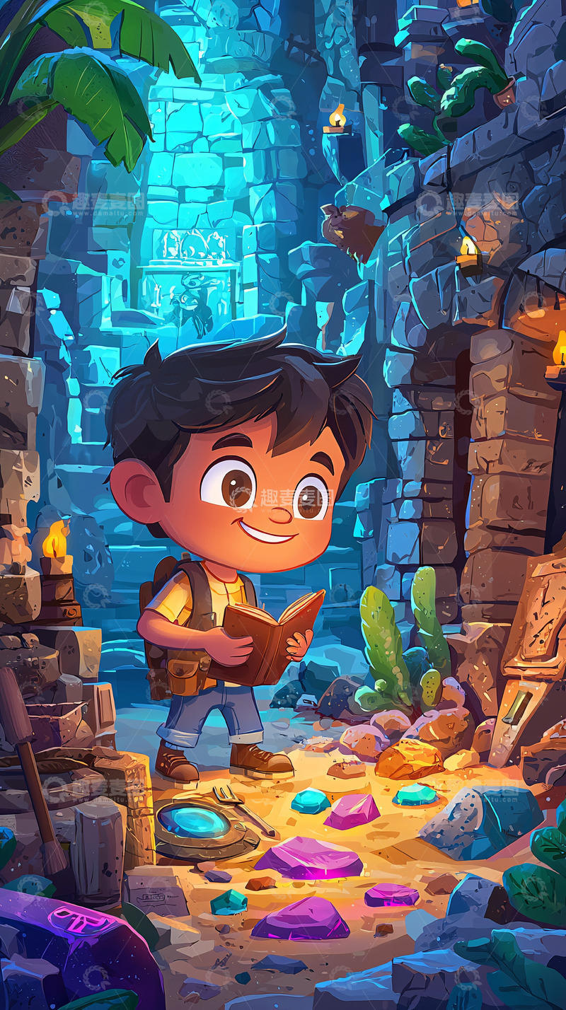 高清大图下载【趣麦麦图】卡通男孩