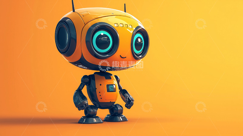 高清大图下载【趣麦麦图】可爱卡通小机器人