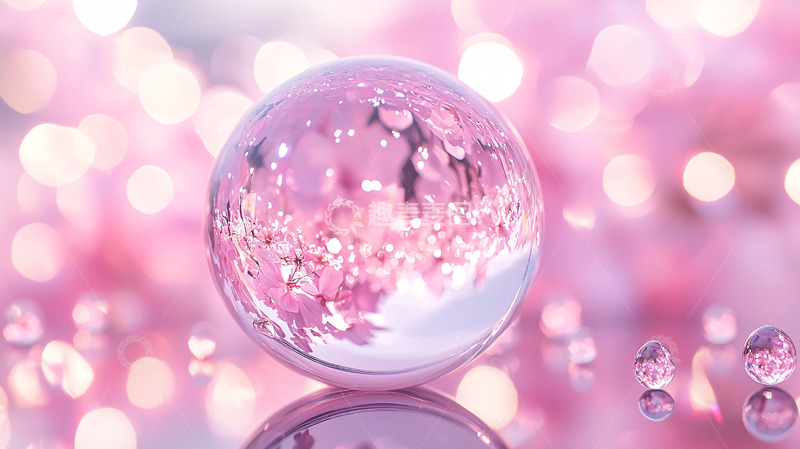 高清大图下载【趣麦麦图】粉色水晶球