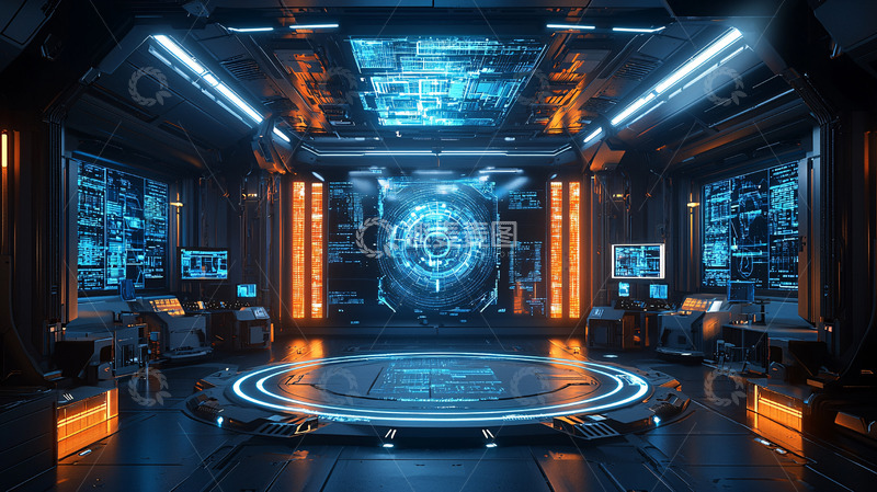 高清大图下载【趣麦麦图】未来科技控制中心