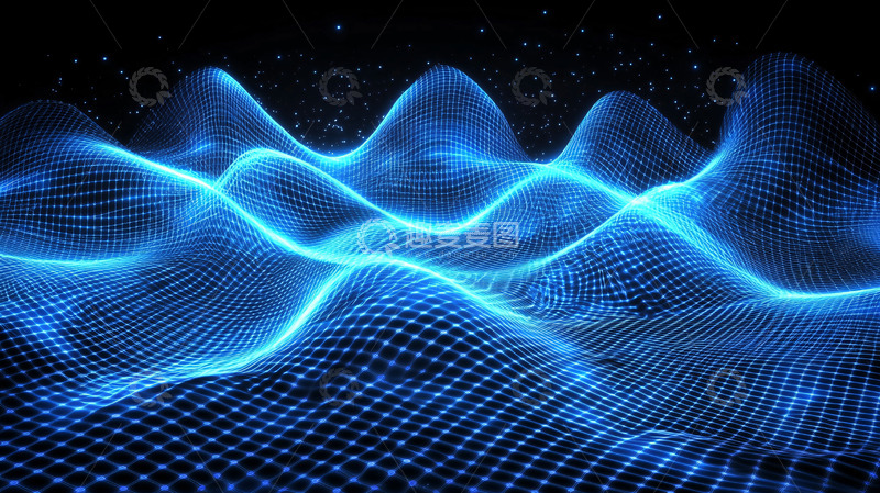 高清大图下载【趣麦麦图】蓝色能量波浪