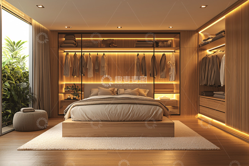 高清大图下载【趣麦麦图】卧室衣帽间一体化设计