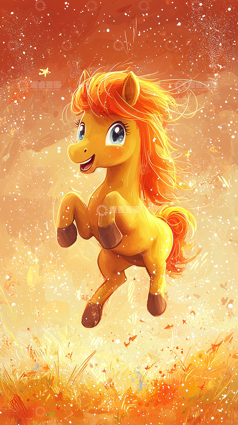 高清大图下载【趣麦麦图】橙色小马