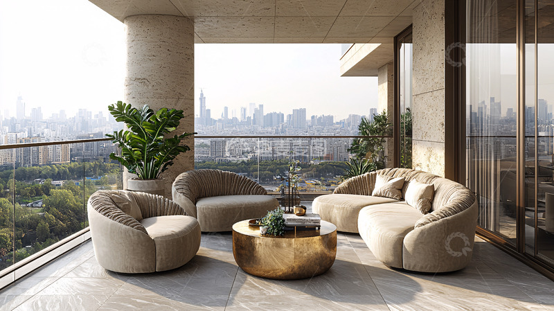 高清大图下载【趣麦麦图】现代简约阳台景观