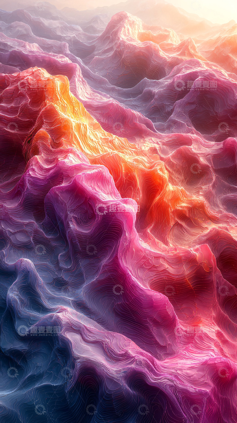 高清大图下载【趣麦麦图】绚丽抽象水彩纹理背景