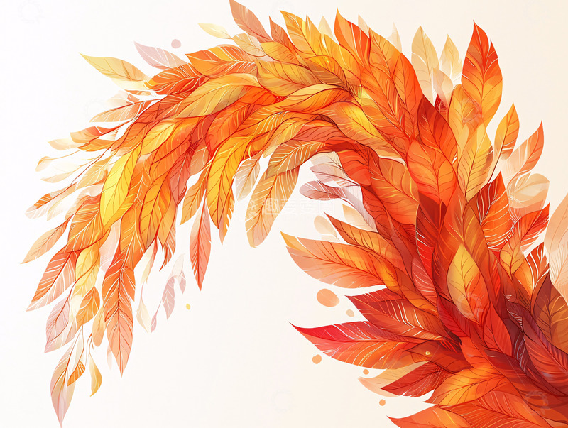 高清大图下载【趣麦麦图】飘逸的秋季树叶