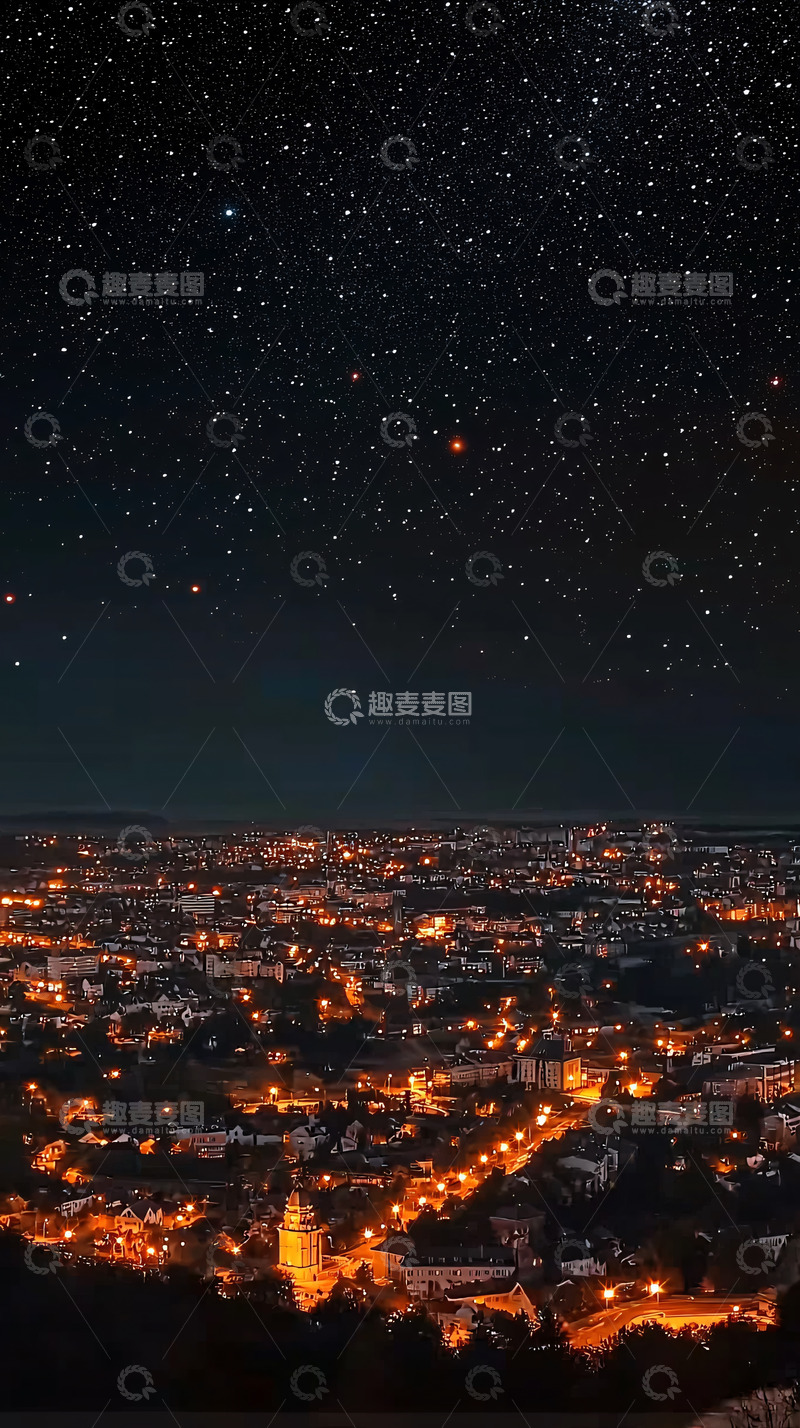 高清大图下载【趣麦麦图】星空下的城市夜景3