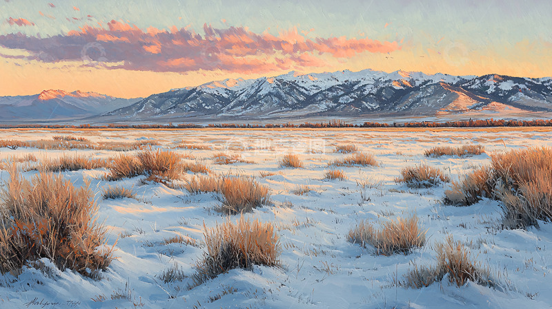 高清大图下载【趣麦麦图】雪山日出23