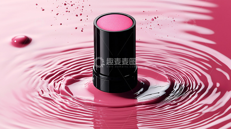 高清大图下载【趣麦麦图】粉色口红落入水中