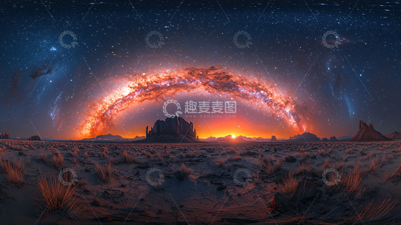 高清大图下载【趣麦麦图】星空下的岩石山脉